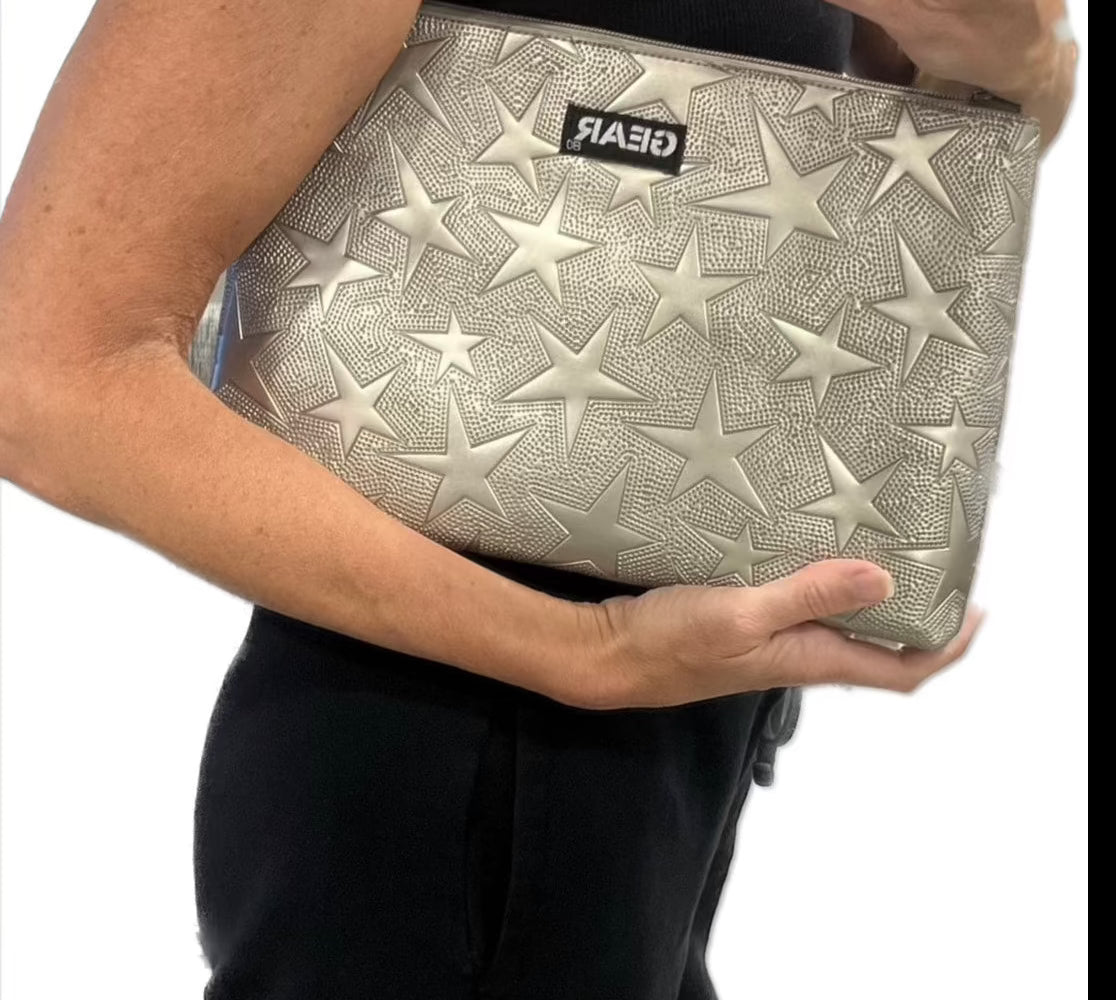 The Dylan Clutch - Embossed Texture Star Design