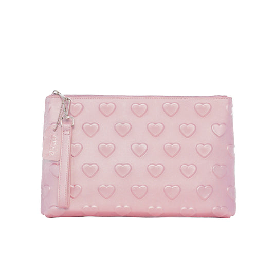 The Dylan Clutch - Embossed Hearts Design